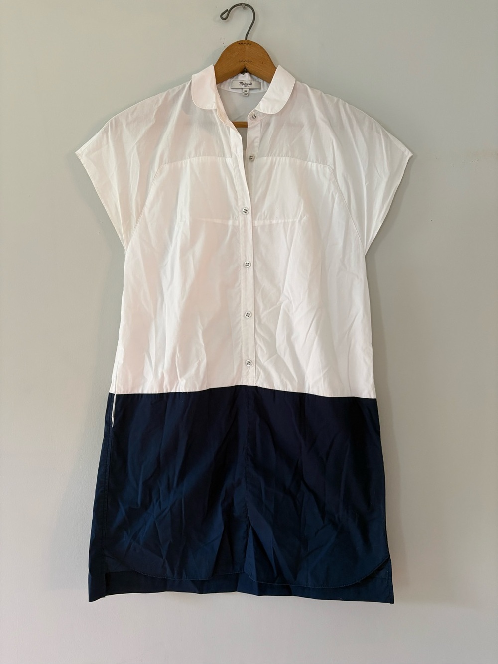 Madewell Colorblock Vista Button Front Shift Shirtdress XS